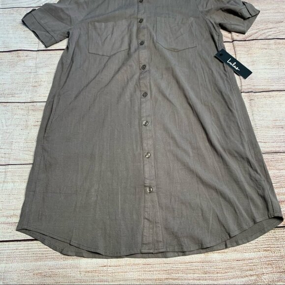 NEW lulu’s Green Button Up Dress Size Small - Picture 3 of 10